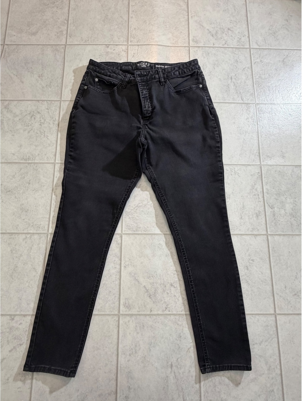 Lee Riders Midrise Skinny Black Jeans Size 14M